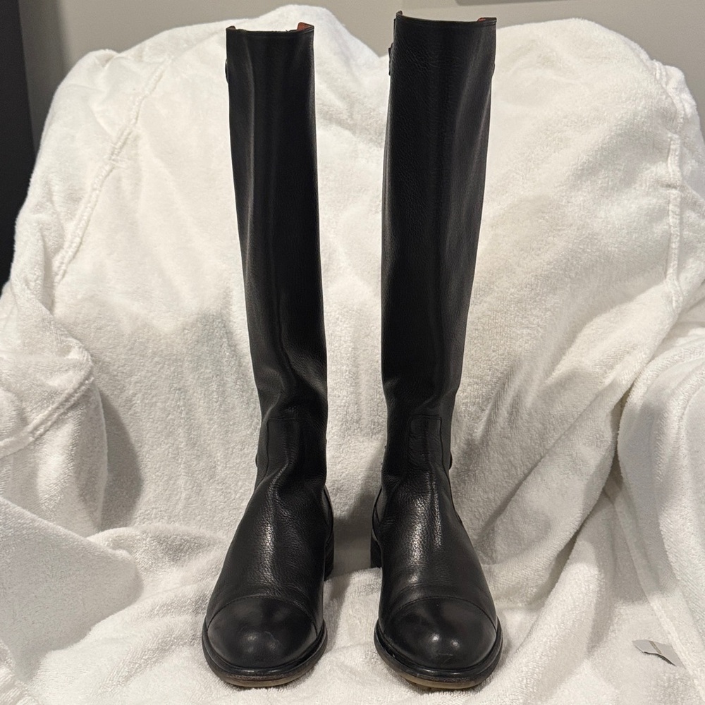 Santoni Black  Knee high Boots